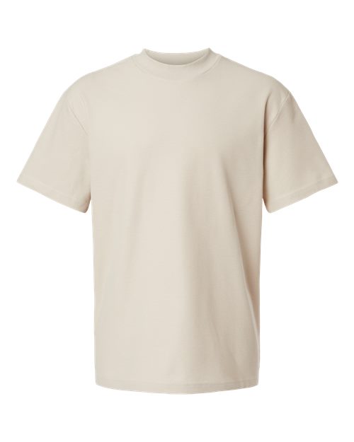 American Apparel Unisex Pique Mock Neck Tee - Bone