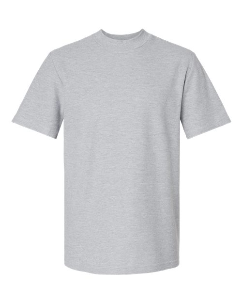 American Apparel Unisex Pique Mock Neck Tee - Heather Grey