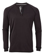 Boxercraft Unisex Henley Long Sleeve T-Shirt - Black