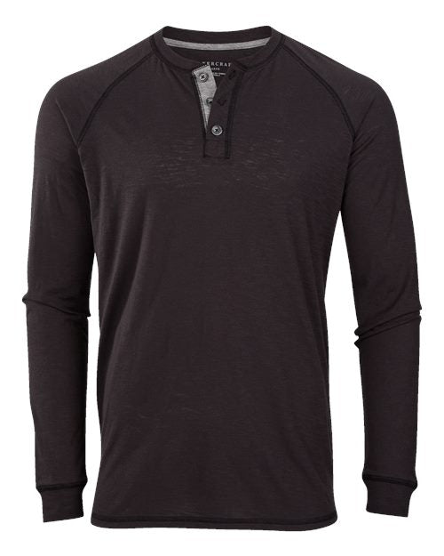 Boxercraft Unisex Henley Long Sleeve T-Shirt - Black