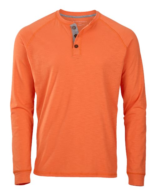Boxercraft Unisex Henley Long Sleeve T-Shirt - Mandarin