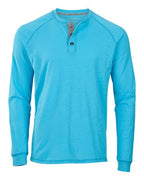 Boxercraft Unisex Henley Long Sleeve T-Shirt - Pacific Blue