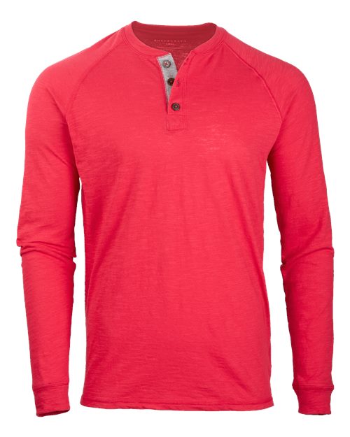 Boxercraft Unisex Henley Long Sleeve T-Shirt - True Red