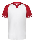 Augusta Sportswear Men's Cutter Henley Jersey (Part 2 of 2) - White/ Scarlet