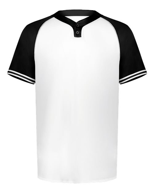 Augusta Sportswear Youth Cutter Henley Jersey - White/ Black