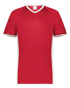 Augusta Sportswear Men's Cutter V-Neck Jersey (Part 2 of 2) - Scarlet/ White