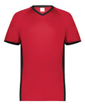 Augusta Sportswear Men's Cutter V-Neck Jersey (Part 2 of 2) - Scarlet/ Black