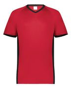 Augusta Sportswear Youth Cutter V-Neck Jersey - Scarlet/ Black