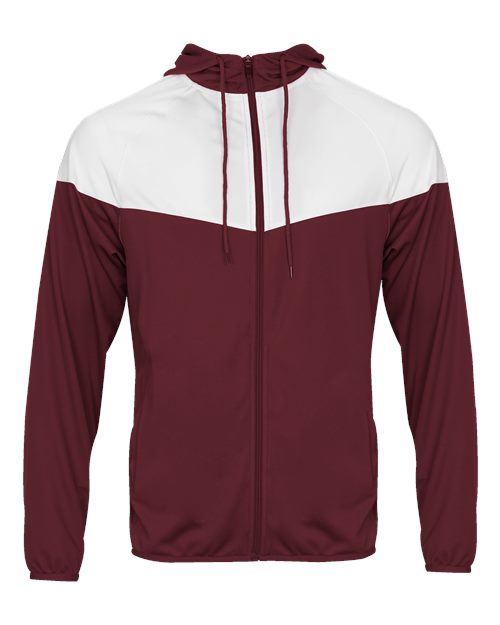 Badger Men's Spirit Outer-Core Jacket - Maroon/ White