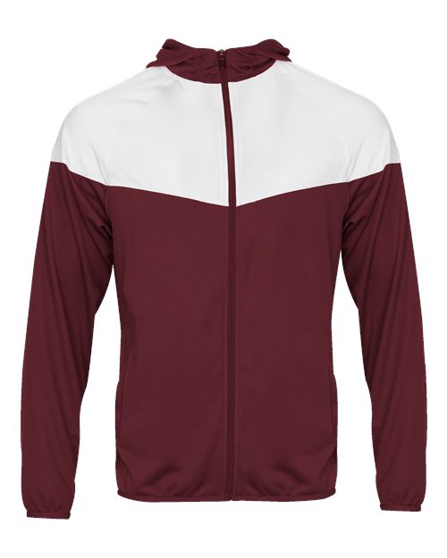 Badger Youth Sprint Outer-Core Jacket - Maroon/ White