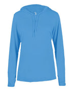 Badger Women's B-Core Hooded Long Sleeve T-Shirt (Part 1 of 2) - Columbia Blue