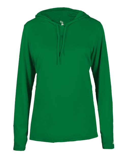 Badger Women's B-Core Hooded Long Sleeve T-Shirt (Part 1 of 2) - Kelly