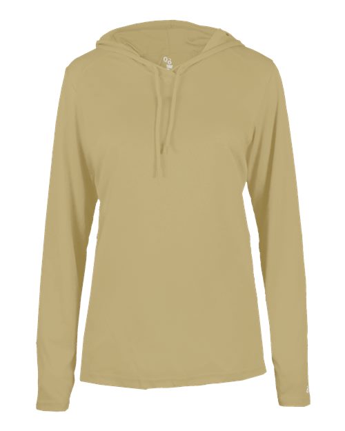 Badger Women's B-Core Hooded Long Sleeve T-Shirt (Part 2 of 2) - Vegas Gold