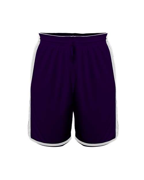 Alleson Athletic Youth Crossover Reversible Shorts - Purple/ White