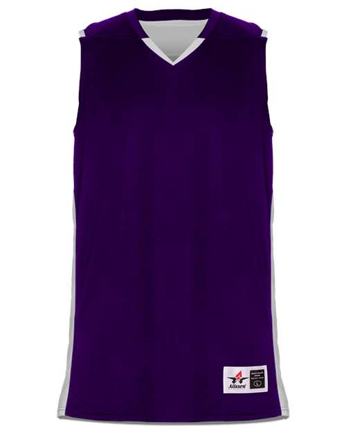 Alleson Athletic Men's Crossover Reversible Jersey - Purple/ White
