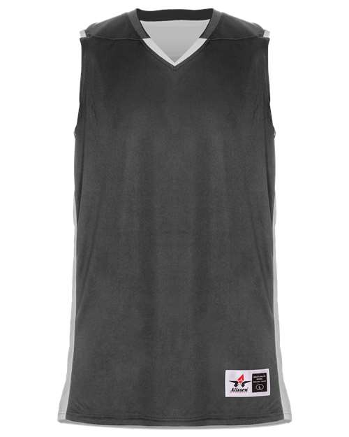 Alleson Athletic Youth Crossover Reversible Jersey - Charcoal/ White