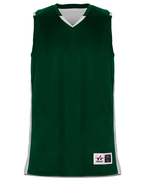 Alleson Athletic Youth Crossover Reversible Jersey - Forest/ White