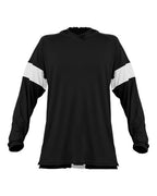 Alleson Athletic Unisex Contender Hooded Long Sleeve T-Shirt - Black/ White