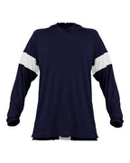 Alleson Athletic Unisex Contender Hooded Long Sleeve T-Shirt - Navy/ White