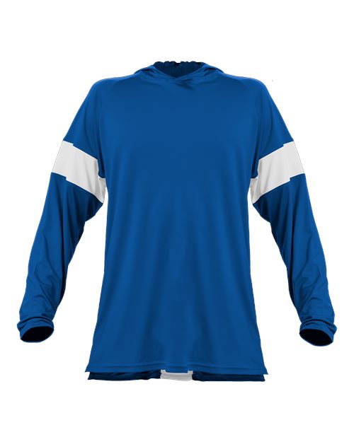 Alleson Athletic Unisex Contender Hooded Long Sleeve T-Shirt - Royal/ White