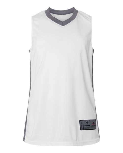 Augusta Sportswear Youth Match-Up Basketball Jersey - White/ Graphite