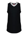Alleson Athletic Women's Slide Fastpitch V-Neck Sleeveless Jersey - Black/ White