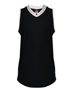 Alleson Athletic Women's Slide Fastpitch V-Neck Sleeveless Jersey - Black/ White