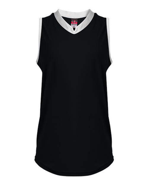 Alleson Athletic Women's Slide Fastpitch V-Neck Sleeveless Jersey - Black/ White