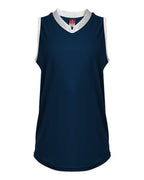 Alleson Athletic Women's Slide Fastpitch V-Neck Sleeveless Jersey - Navy/ White
