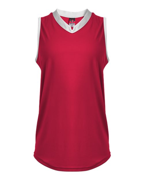 Alleson Athletic Women's Slide Fastpitch V-Neck Sleeveless Jersey - Red/ White