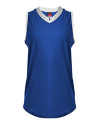 Alleson Athletic Women's Slide Fastpitch V-Neck Sleeveless Jersey - Royal/ White