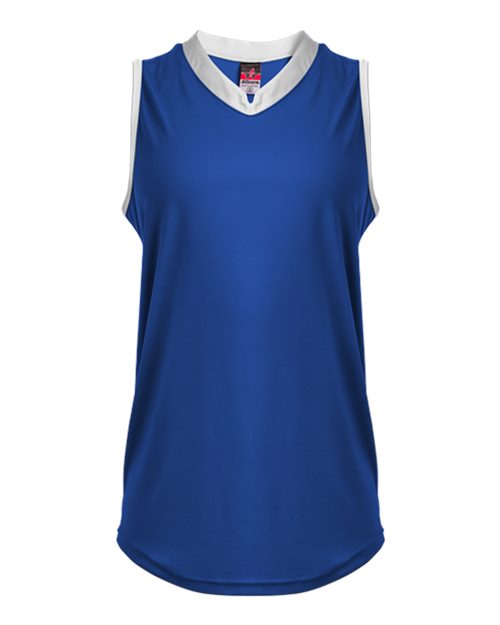 Alleson Athletic Women's Slide Fastpitch V-Neck Sleeveless Jersey - Royal/ White