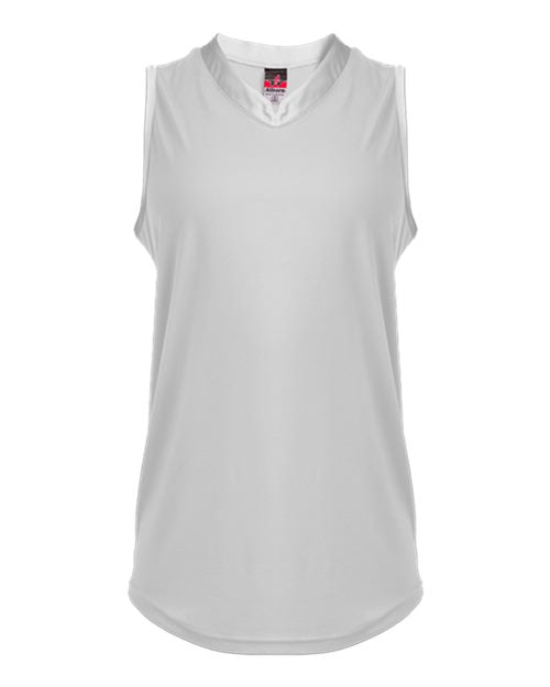 Alleson Athletic Women's Slide Fastpitch V-Neck Sleeveless Jersey - White
