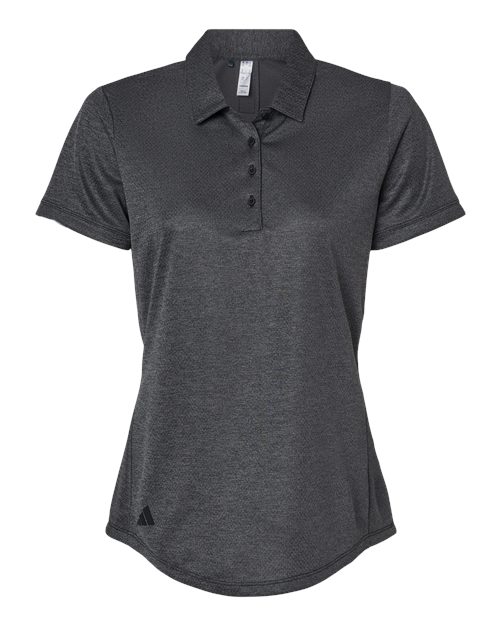 Adidas Women's Space Dyed Polo - Black Melange