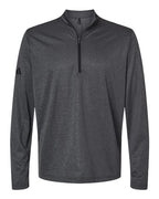 Adidas Men's Space Dyed Quarter-Zip Pullover - Black Melange