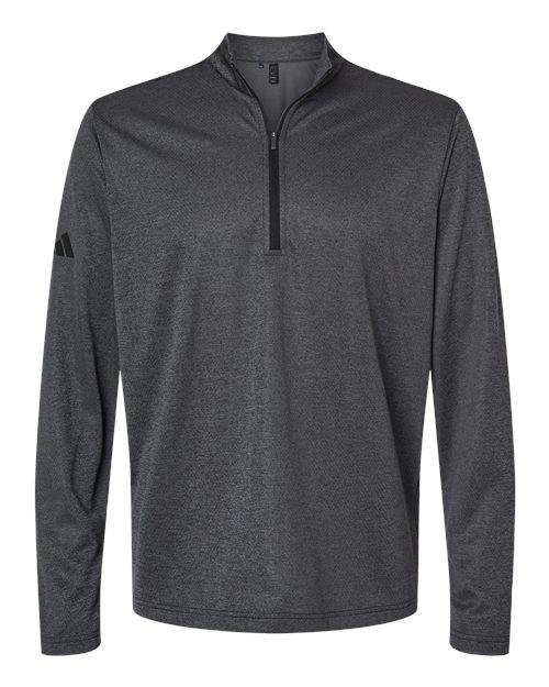 Adidas Men's Space Dyed Quarter-Zip Pullover - Black Melange