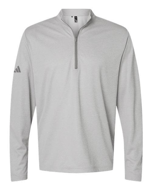 Adidas Men's Space Dyed Quarter-Zip Pullover - Grey One Heather