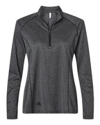 Adidas Women's Space Dyed Quarter-Zip Pullover - Black Melange