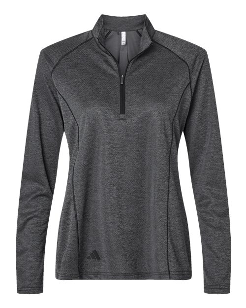 Adidas Women's Space Dyed Quarter-Zip Pullover - Black Melange