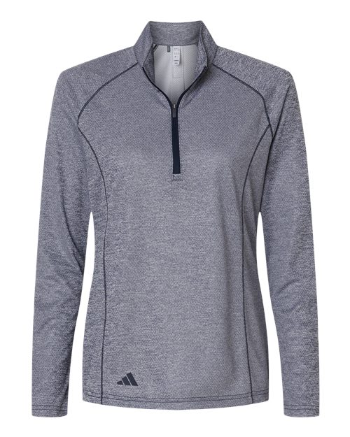 Adidas Women's Space Dyed Quarter-Zip Pullover - Collegiate Navy Melange