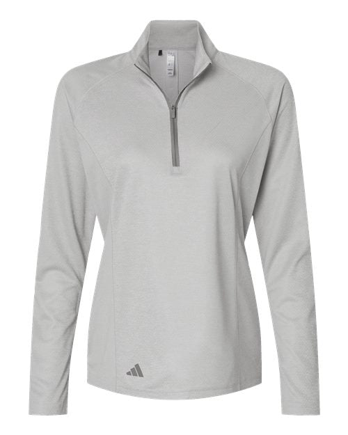 Adidas Women's Space Dyed Quarter-Zip Pullover - Grey One Heather