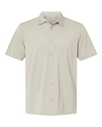 Adidas Men's Full Button Down Short Sleeve Shirt - Alumina