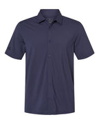 Adidas Men's Full Button Down Short Sleeve Shirt - Shadow Navy