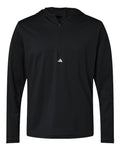 Adidas Men's Lightweight Quarter-Zip Hooded Pullover - Black