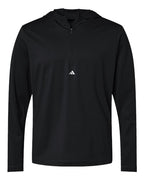Adidas Men's Lightweight Quarter-Zip Hooded Pullover - Black