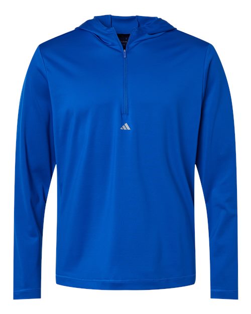 Adidas Men's Lightweight Quarter-Zip Hooded Pullover - Collegiate Royal