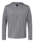 Adidas Men's Lightweight Quarter-Zip Hooded Pullover - Grey Three