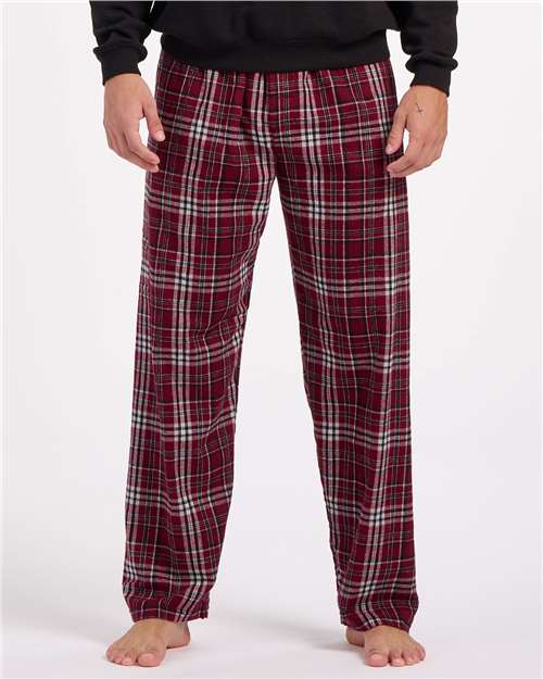 Boxercraft Men's Harley Flannel Pants (Part 2 of 5) - Maroon Plaid