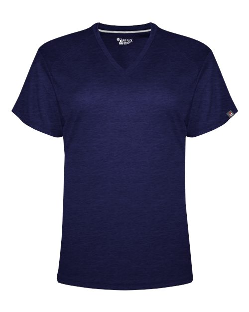 Badger Women's FitFlex Performance V-Neck T-Shirt - Navy
