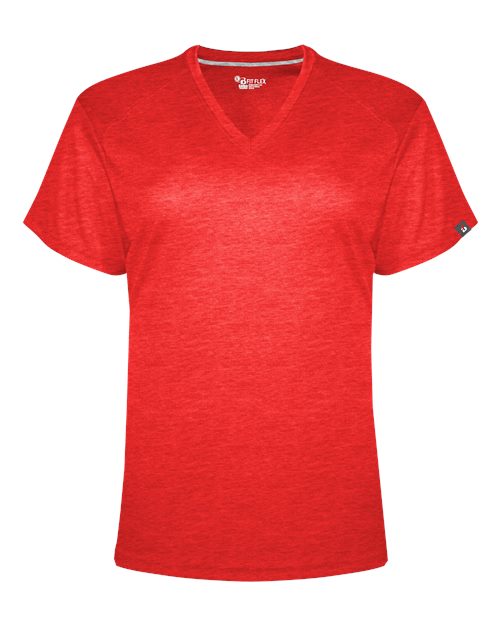 Badger Women's FitFlex Performance V-Neck T-Shirt - Red